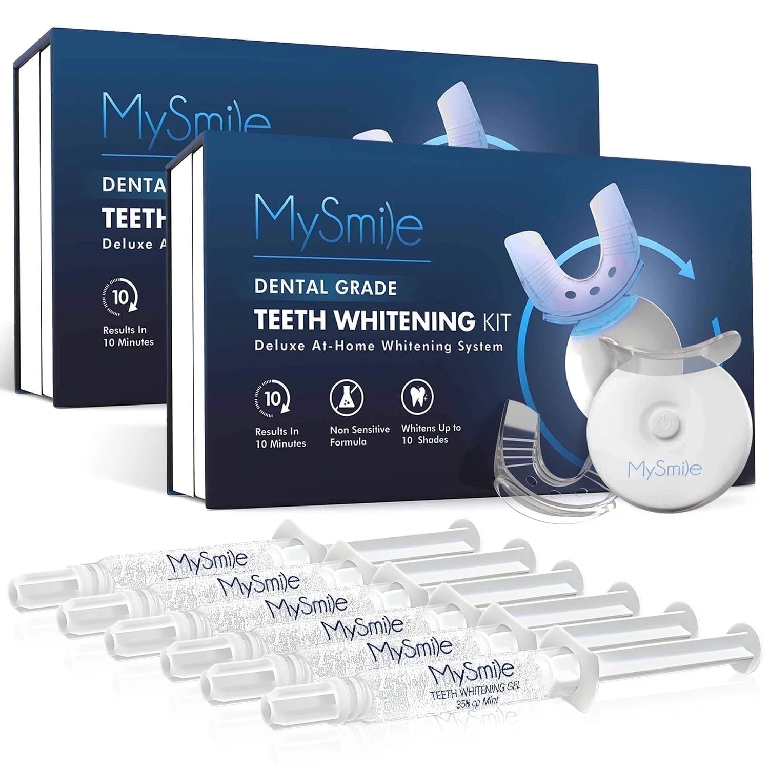 2PC Teeth Whitening Kit with 5-LED Light, 6Pc Opalescence Whitening Gel Powerful Formula,10 Min Fast Tooth Whitener