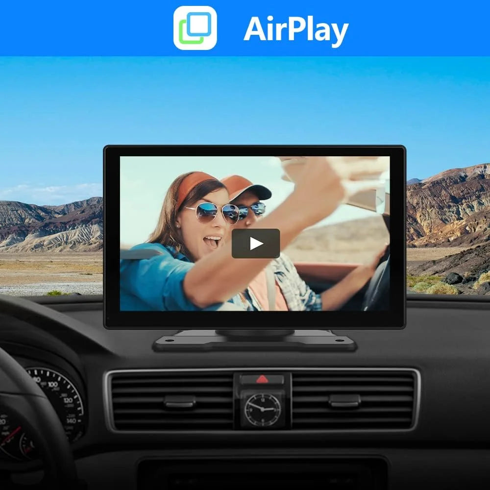 9 Inch Wireless Apple Carplay Android Auto Portable Car Stereo Radio Dash Mount Car Play Adapter Full HD Touch Screen