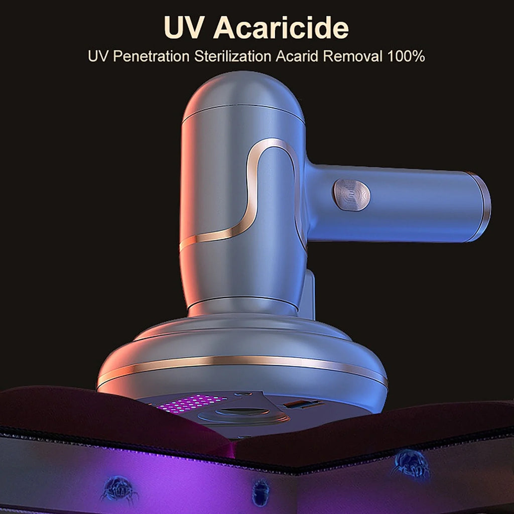 Bed Vacuum Cleaner, 3-In-1 Cordless Mattress Handheld Vacuum Cleaner, Powered by UV-C Light & Ultrasonic Technology, Strong Suction, Low Noise, Suitable for Dust, Pet Hair, Etc