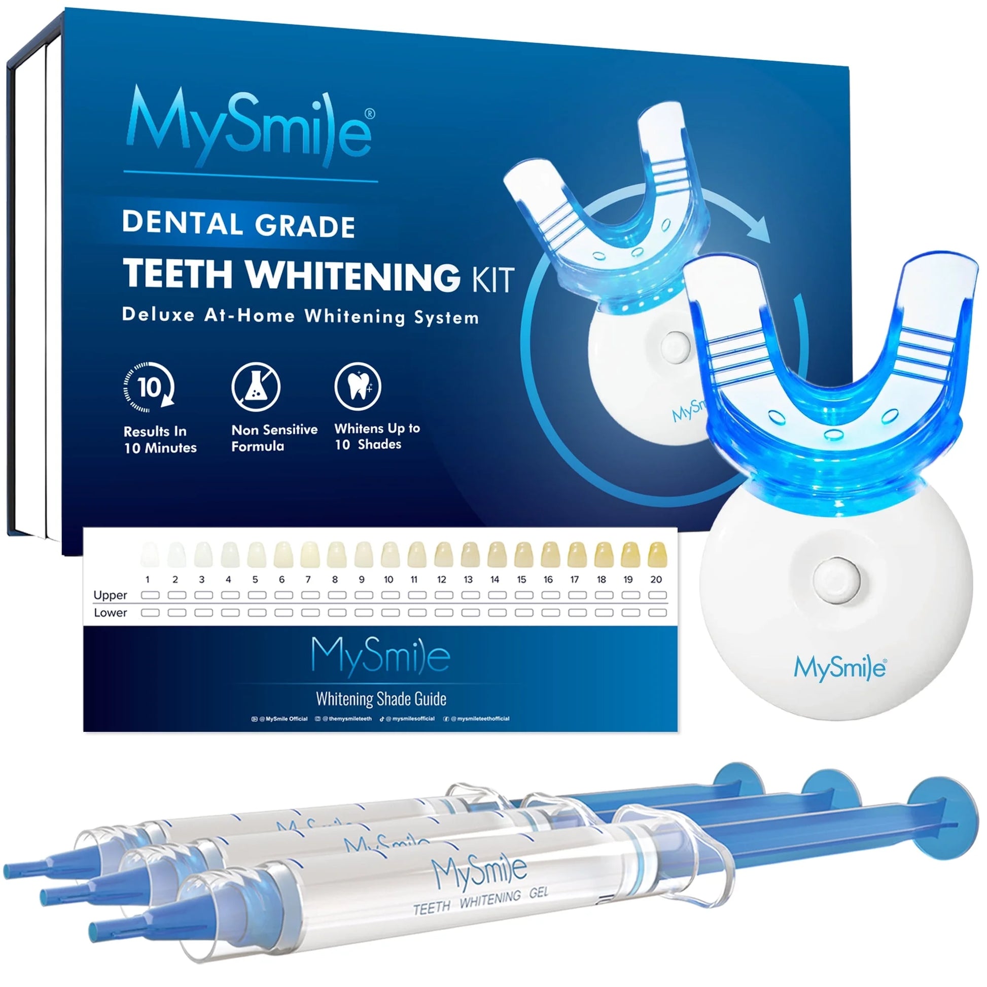 Teeth Whitening Kit with 5-LED Light & Tray, Non-Sensitive Teeth Whitening Gel,10 Min Remove 10 Years Stains,Tooth Whitener