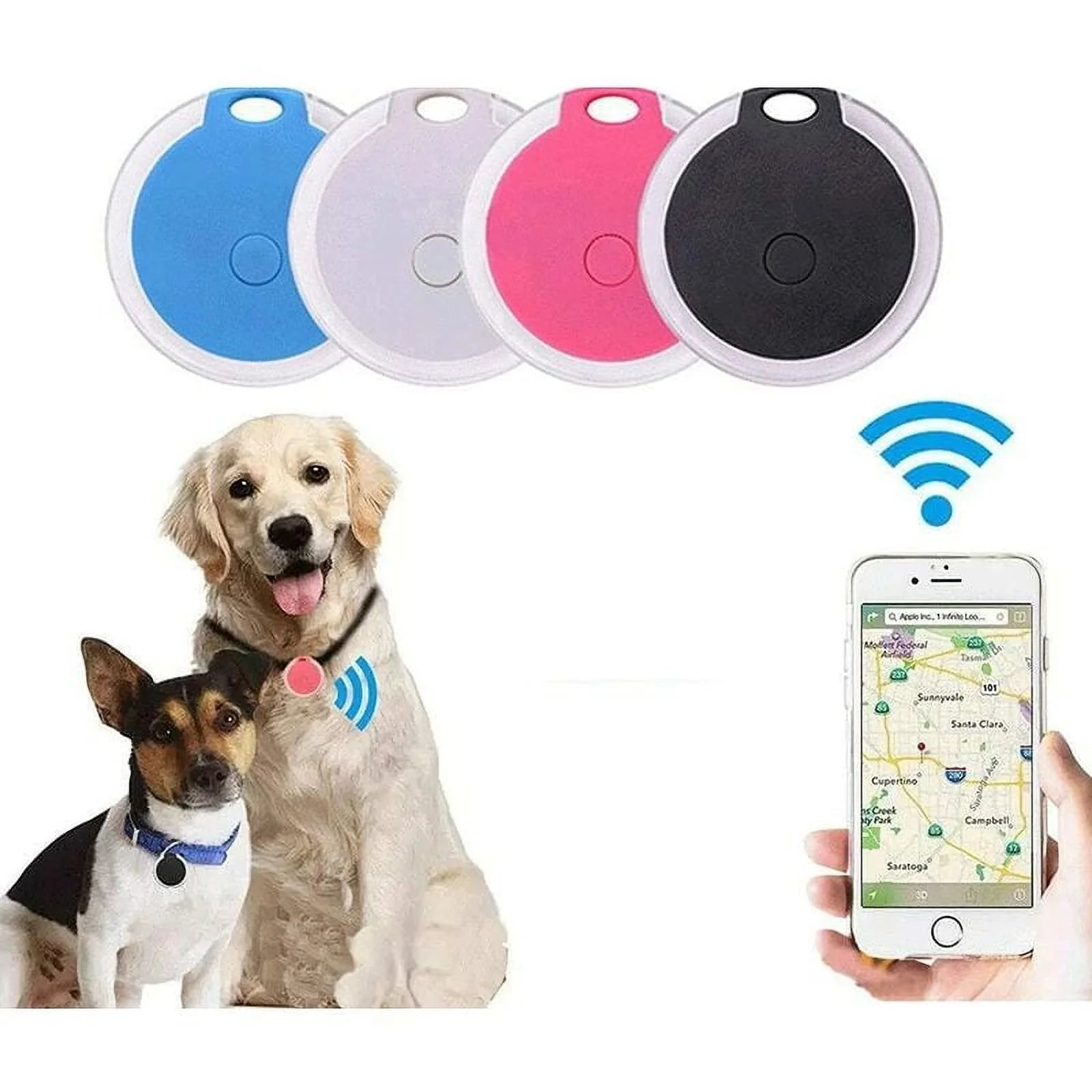 GPS Dog Tracker, anti Lost Collar, GPS Cat Tracking Device with Alarm for Pets, Dogs, Vehicles, Kids, Elderly, Mini SOS GPS Navigation Tracking Outdoor. (Black)