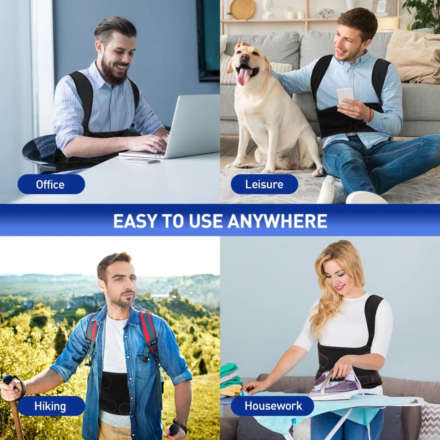 Adjustable Back Brace Posture Corrector for Men and Women, Small