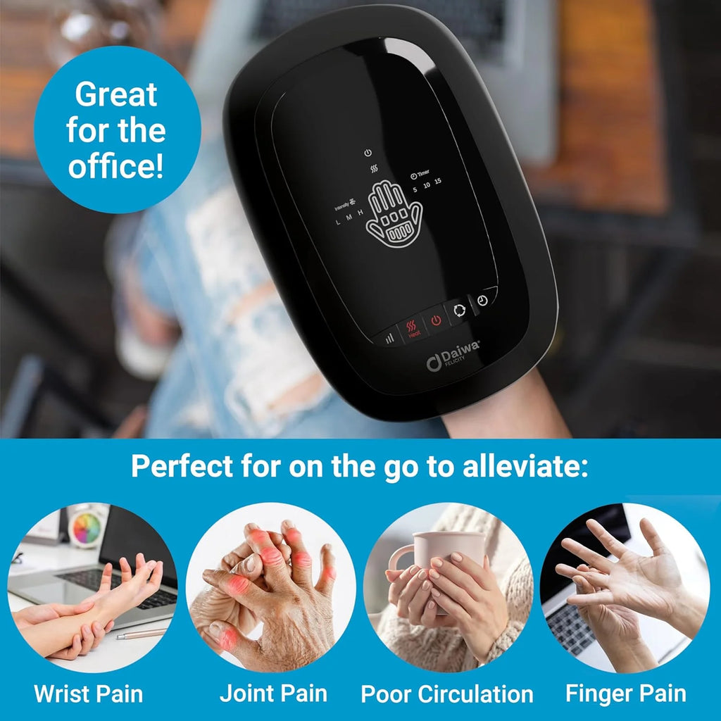 ACU PALM PRO Cordless Electric Hand Massager with Compression & Heat for Arthritis, Pain Relief, Carpal Tunnel, and Finger Numbness - HSA/FSA Eligible