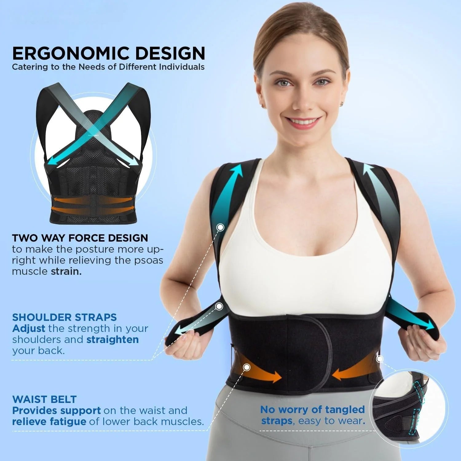 Adjustable Back Brace Posture Corrector for Men and Women, Small