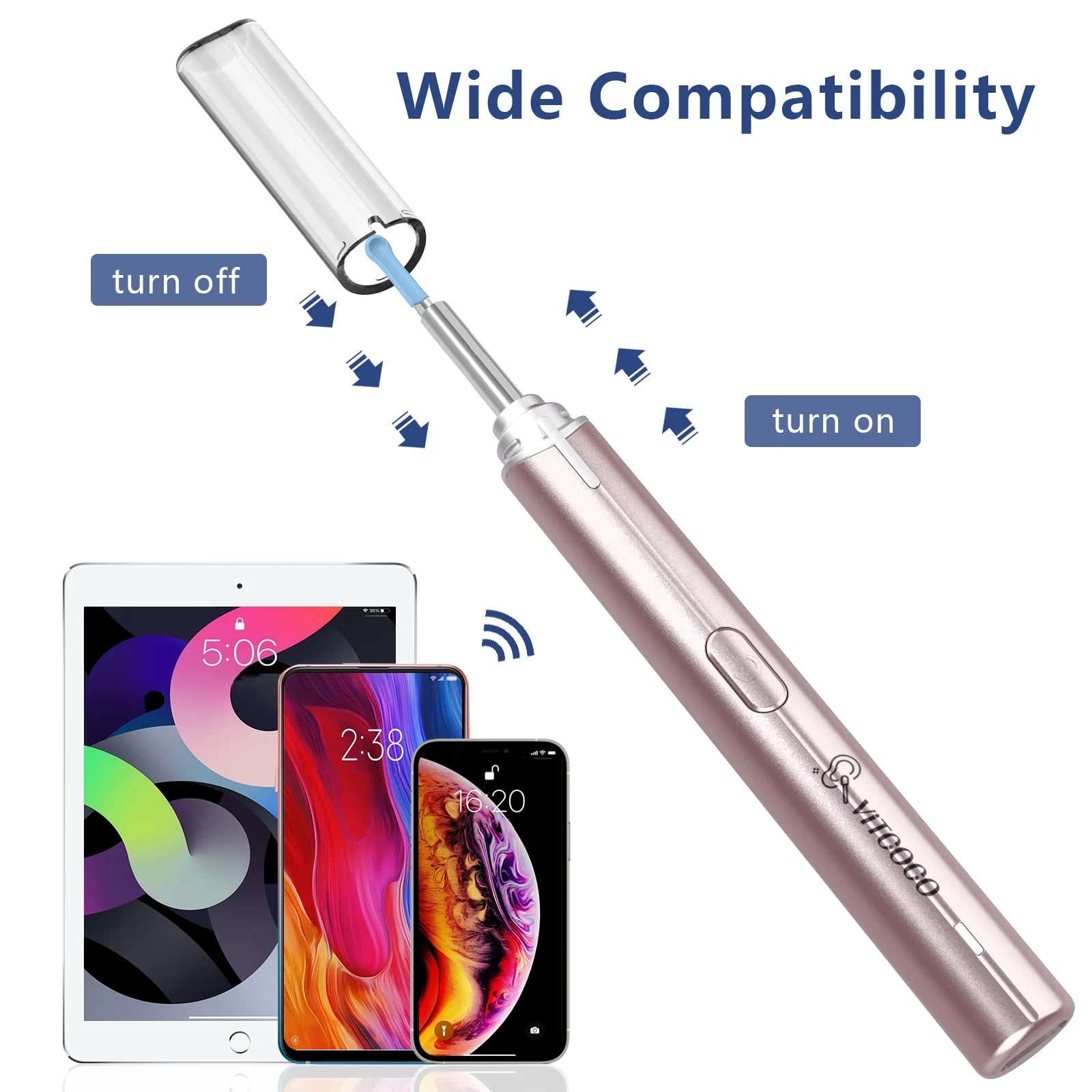 Otoscope Ear Wax Removal Kit with 1920P High Definiton Camera & 4 Types of Earwax Cleaning Earplug Kits - IP67 & 3.9Mm Ear Endoscope for Android, Ios, and Ipad
