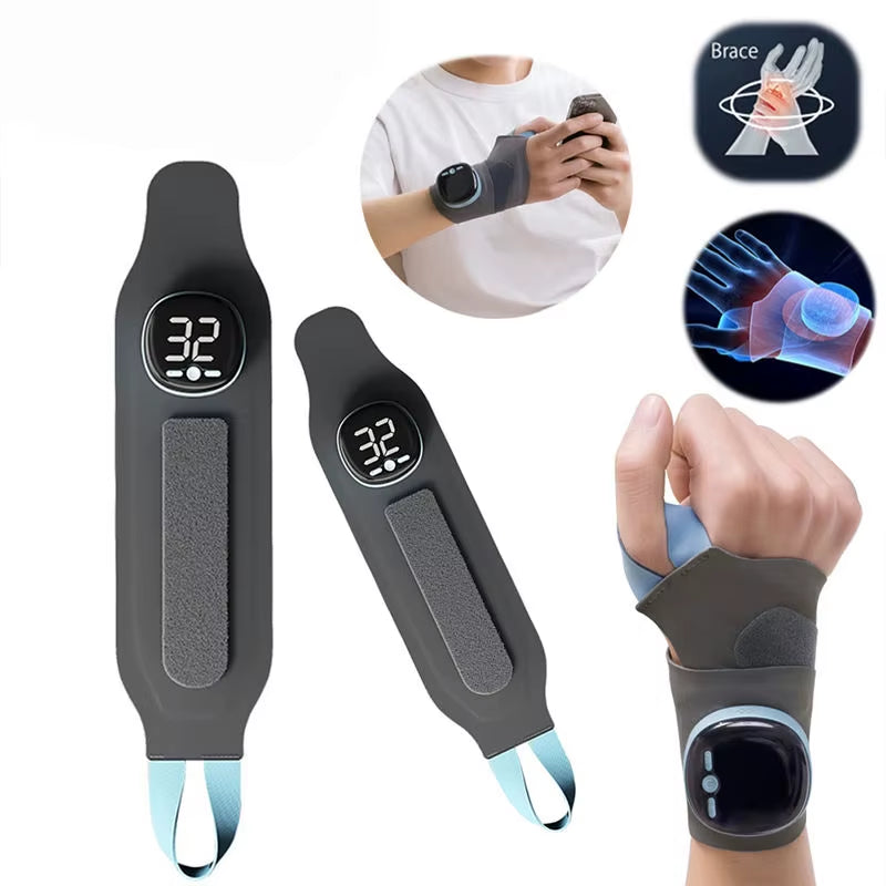 Electric Heating Wrist Massager 5 Levels Hot Compress 3 Levels Vibration Massage Wrist Guard Band Carpal Tunnel