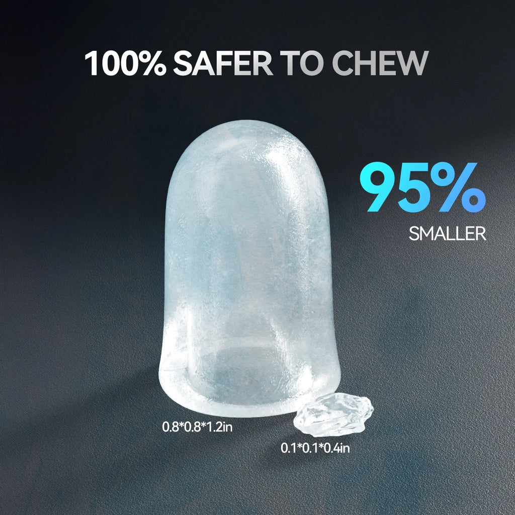 Nugget Ice Maker Countertops, 33Lbs per Day Portable Pebble Ice Machine, Crushed Sonic Ice Maker with Soft Chewable Ice for Home, Party, RV, Camping, Stainless Steel Black