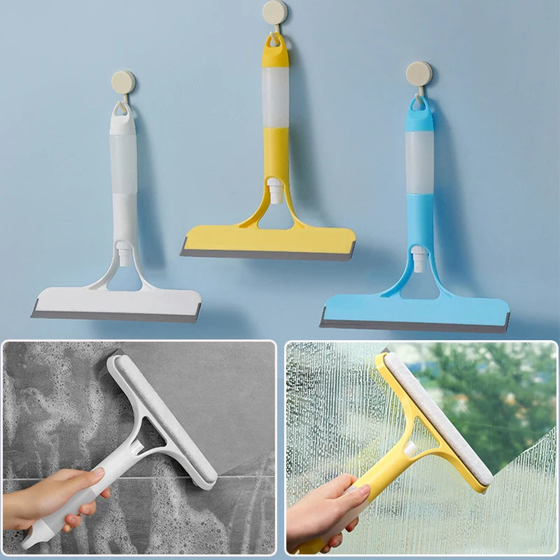 3 in 1 Glass Cleaning with Spray Bottle Wipe Shower Screen Window Tool Multi-Purpose Car Windshield Cleaner Washing Accessories