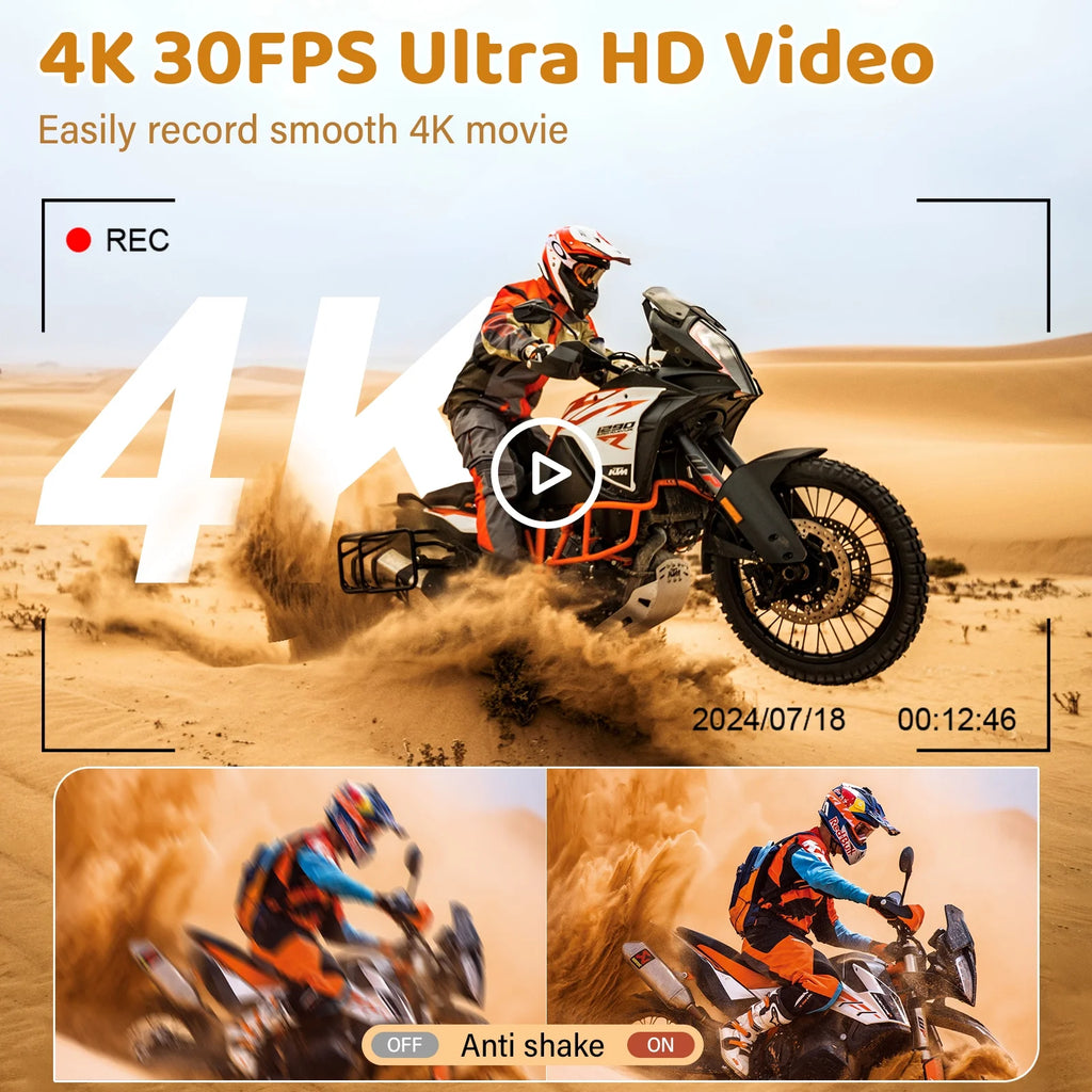 Digital Camera for Youtube 4K Video Camera 56MP Vlogging Camera Camcorder with 32GB SD Card and 2 Batteries