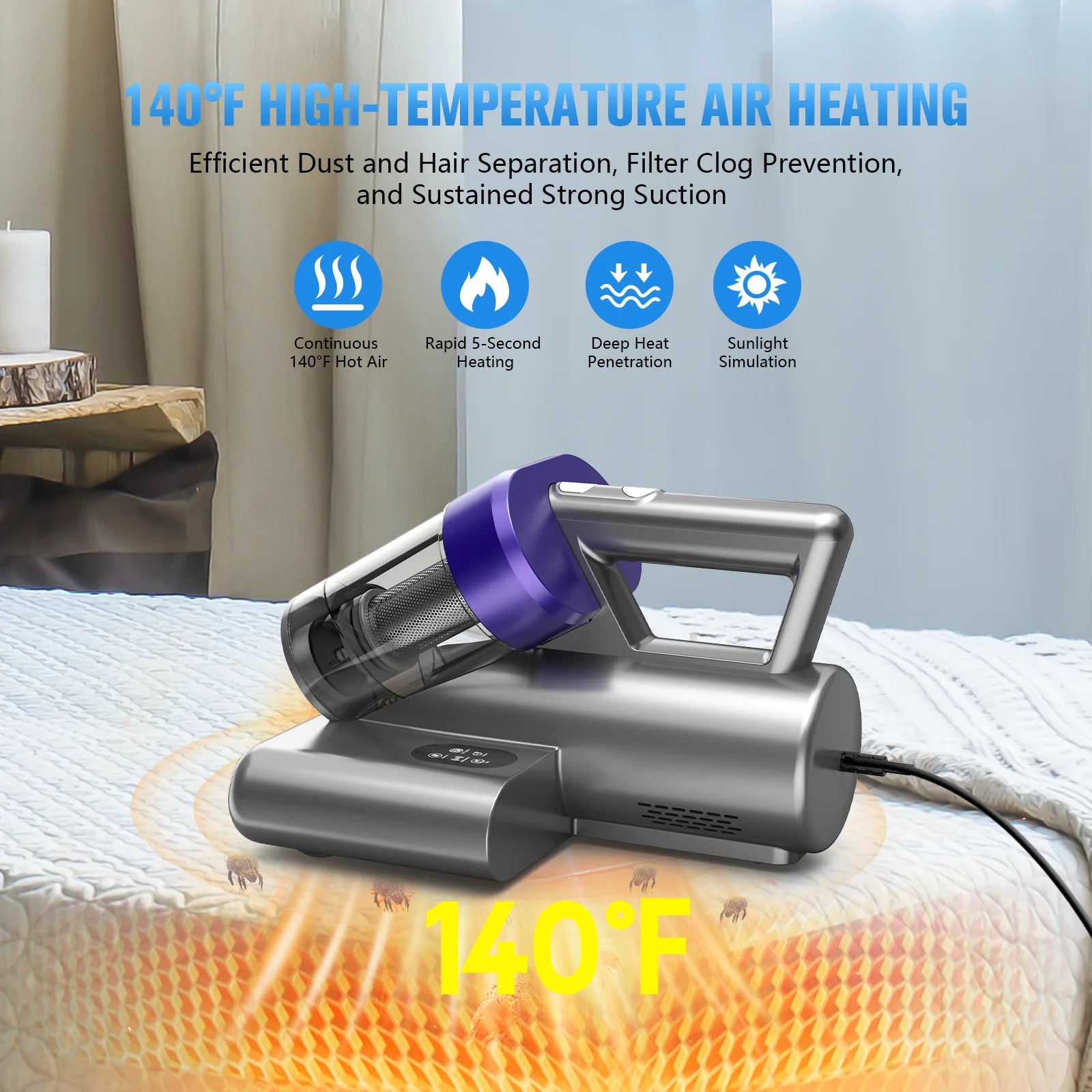 16Kpa Mattress Vacuum Cleaner for Bed