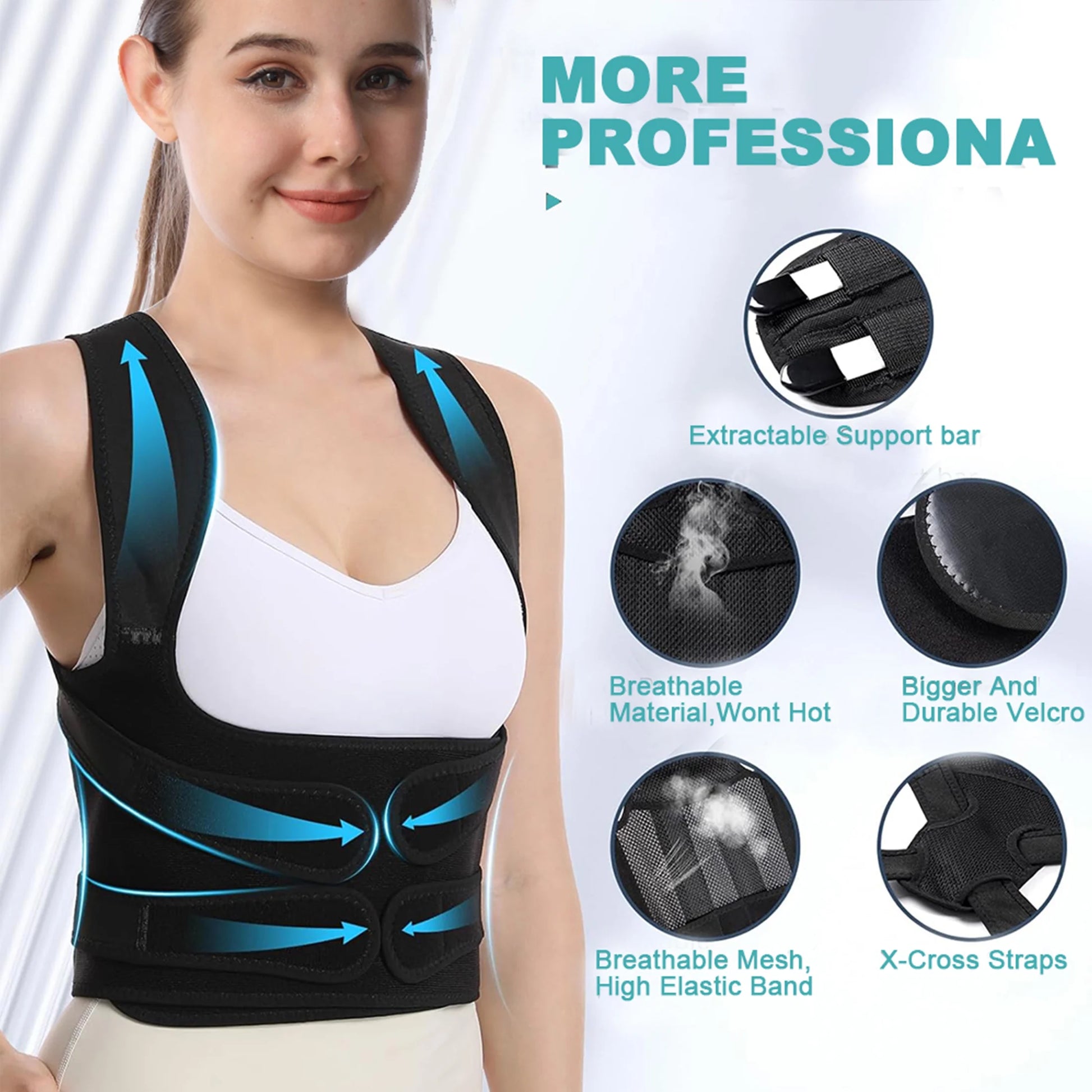 Adjustable Back Brace Posture Corrector for Men and Women, Small