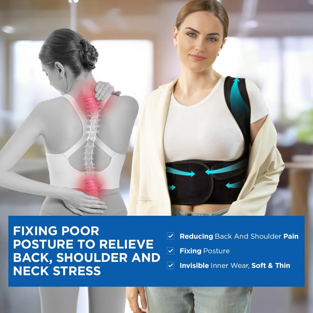 Adjustable Back Brace Posture Corrector for Men and Women, Small