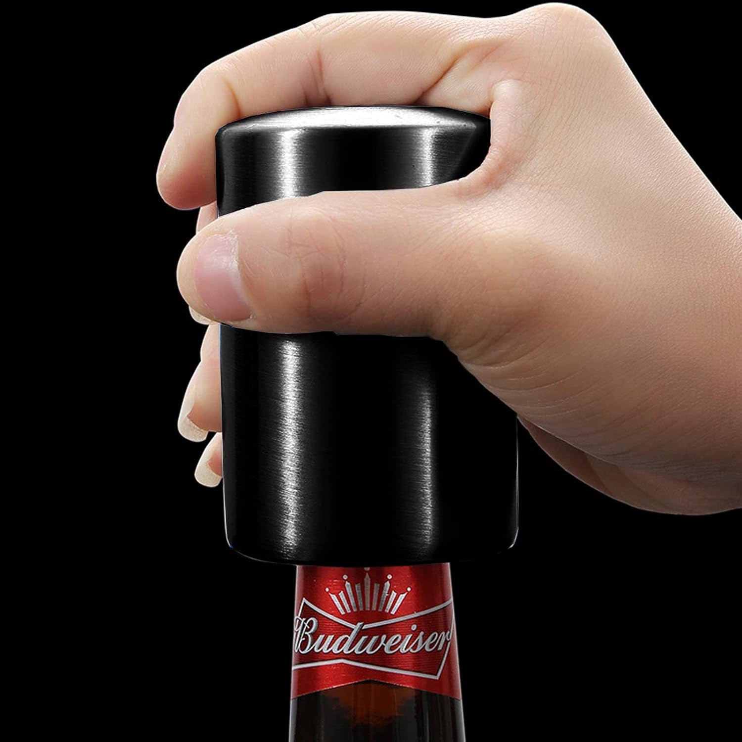 Father'S Day Gift for Dad,  Push down Bottle Opener, Automatic Beer Openers, Stainless Steel Bottle Cap Mover, Funny Kitchen Gadgets, Beer Bar Accessories Gifts for Him BF, Magnetic Corkscrew
