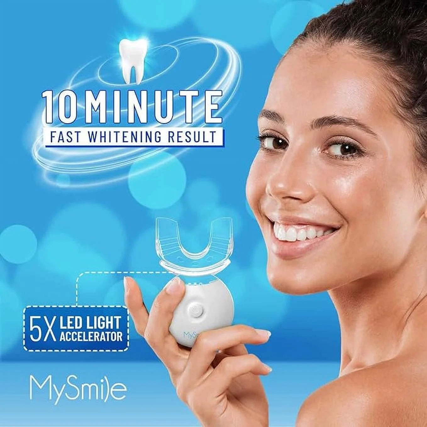 Teeth Whitening Kit with 5-LED Light & Tray, Non-Sensitive Teeth Whitening Gel,10 Min Remove 10 Years Stains,Tooth Whitener
