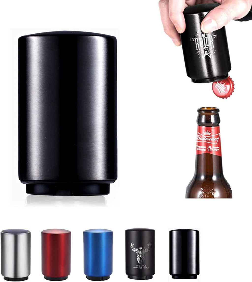 Father'S Day Gift for Dad,  Push down Bottle Opener, Automatic Beer Openers, Stainless Steel Bottle Cap Mover, Funny Kitchen Gadgets, Beer Bar Accessories Gifts for Him BF, Magnetic Corkscrew