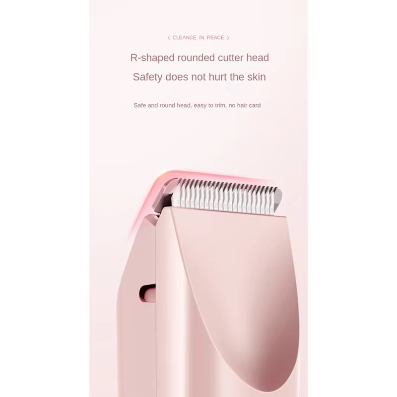 Bikini Trimmer for Women Electric Shaver 2-In-1 Body and Facial Hair Removal Double Head for Pubic Face Underarm Legs