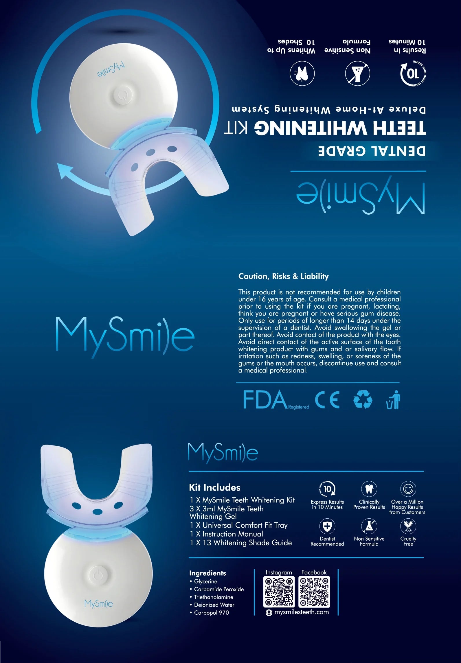 Teeth Whitening Kit with 5-LED Light & Tray, Non-Sensitive Teeth Whitening Gel,10 Min Remove 10 Years Stains,Tooth Whitener