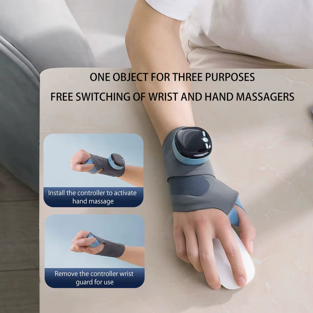 Electric Heating Wrist Massager 5 Levels Hot Compress 3 Levels Vibration Massage Wrist Guard Band Carpal Tunnel