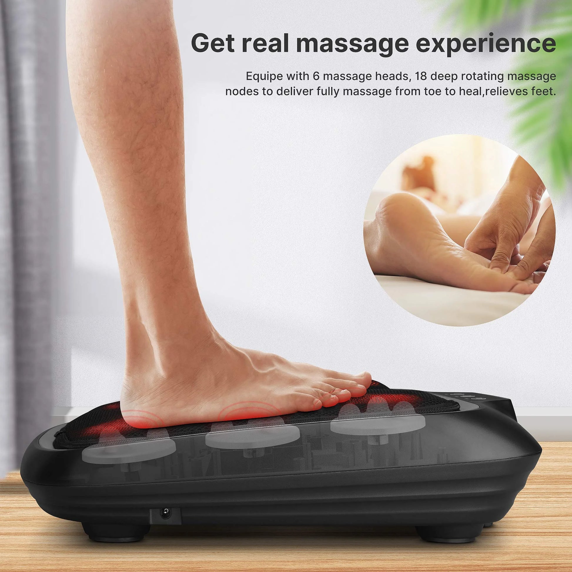 Foot Massager with Heat,Shiatsu Foot Massager for Circulation,Foot & Back Massager, Foot Warmer and Massager for Neuropathy Muscle Pain Relief, Plantar Fasciitis,Birthday Gifts for Dad and Mon