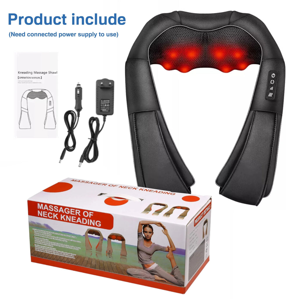 Shiatsu Neck Massager with Heat, Deep Tissue Pain-Relief Shoulder and Back Massager for Home & Car, Gift for Men Women