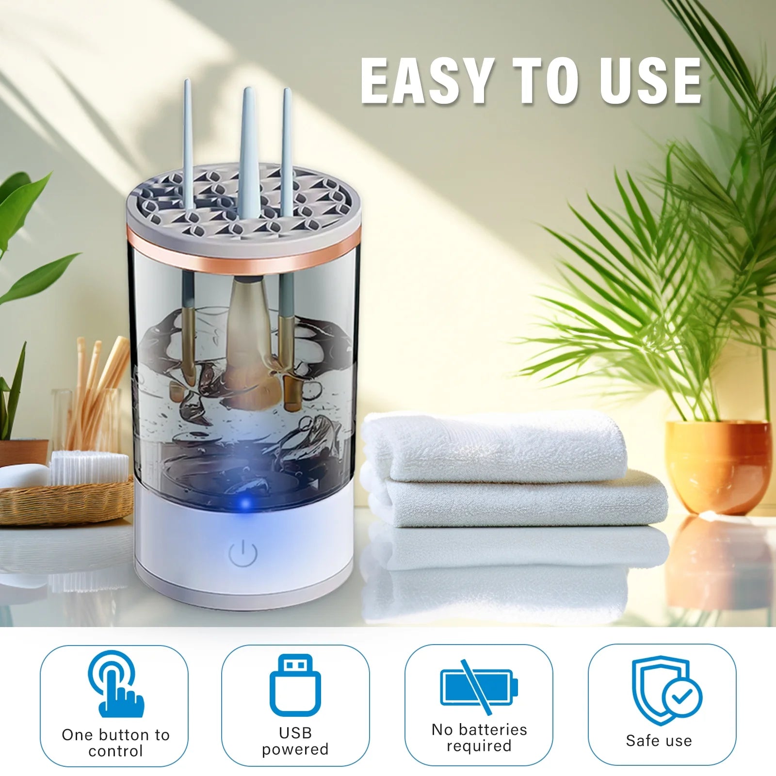 Electric Makeup Brush Cleaner, Fast Makeup Brush Cleaner Machine