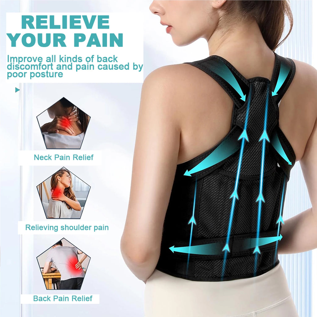 Adjustable Back Brace Posture Corrector for Men and Women, Small