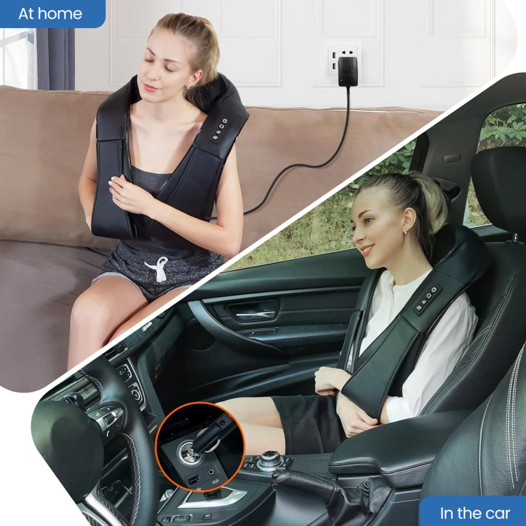 Shiatsu Neck Massager with Heat, Deep Tissue Pain-Relief Shoulder and Back Massager for Home & Car, Gift for Men Women